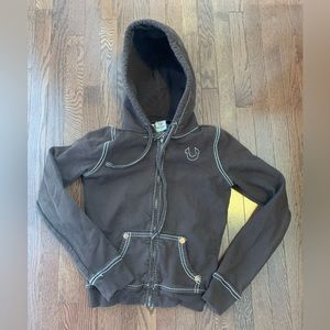 True religion brown zip up